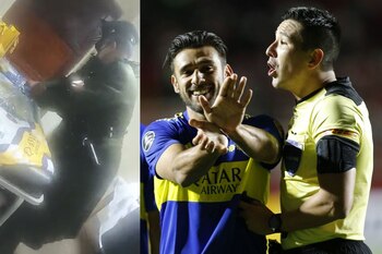En Bolivia aseguran que árbitro Kevin Ortega recibió regalos de Boca Juniors previo a partido contra Always Ready (foto: captura video Twitter | Reuters)