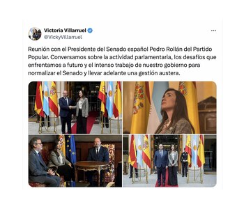 La vicepresidenta se reunió en España el lunes pasado con su par en la Cámara alta de ese país