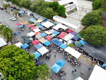 Plantón frente a la sede