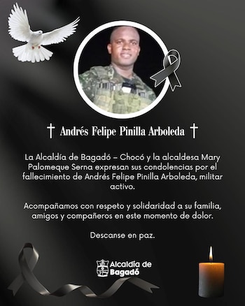O soldado Andrés Felipe Pinilla