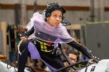 Zoe Saldana en el rodaje