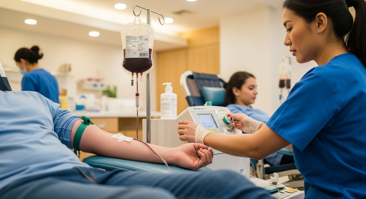 La revisión sistemática con metaanálisis publicada en Transfusion vinculó una donación de 400 a 500 mililitros con bajas en hemoglobina, VO₂máx y capacidad máxima de esfuerzo (Imagen Ilustrativa Infobae)
