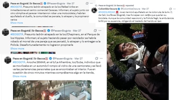 Más denuncias en redes sociales - crédito capturas de pantalla @PasaenBogota/X