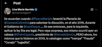 Lina Garrido cuestionó a María