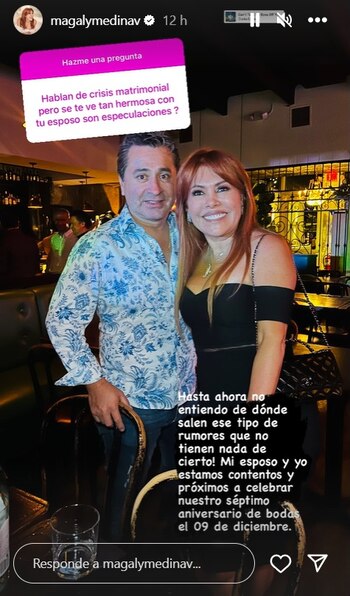 Respuesta de Magaly Medina. Captura/Instagram