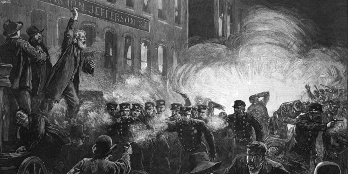 El Día del Trabajador conmemora las históricas huelgas obreras de Chicago en 1886, origen de la Revuelta de Haymarket (Wikipedia)