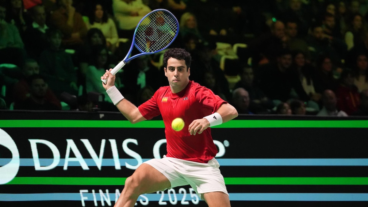 Jugadores argentinos celebran un punto en la United Cup