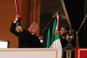 Andrés Manuel López Obrador durante