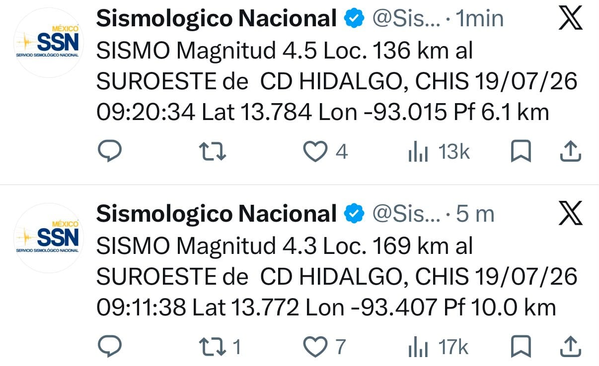 Sismos México