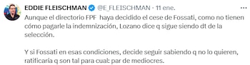 El tuit de Eddie Fleischman