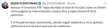 El tuit de Eddie Fleischman