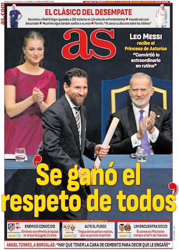Portadas Lionel Messi Premio Princesa de Asturias