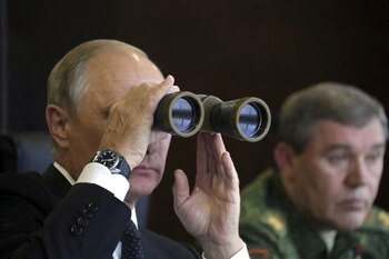 Vladimir Putin durante los ejercicios