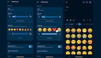 El ajuste de tamaño de los emojis en Android también modifica la cantidad de íconos visibles en cada panel del teclado.