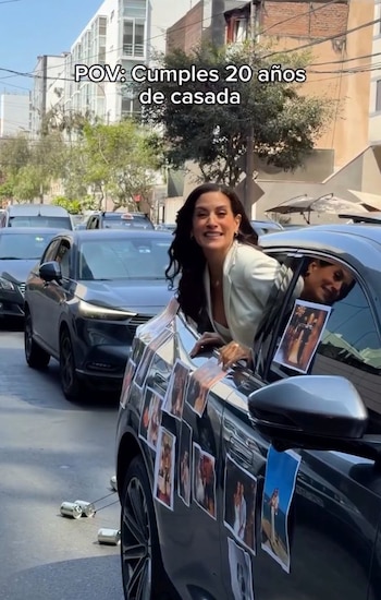 La conductora salió a las