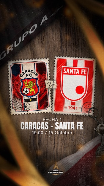 La imagen promocional del partido de Independiente Santa Fe para enfrentar a Caracas - crédito Santa Fe