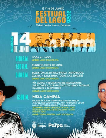 O município de Paipa homenageará Yeison Jiménez com um evento cultural e a inauguração de uma escultura em sua homenagem. - créditos ao gabinete do prefeito de Paipa