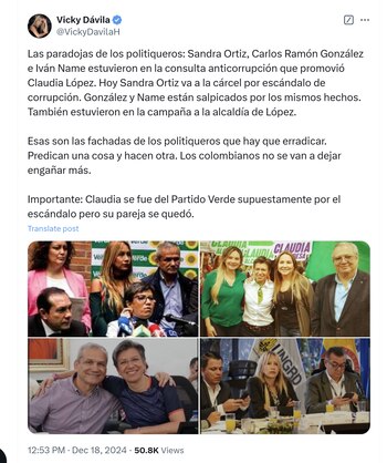 La periodista Vicky Dávila señaló