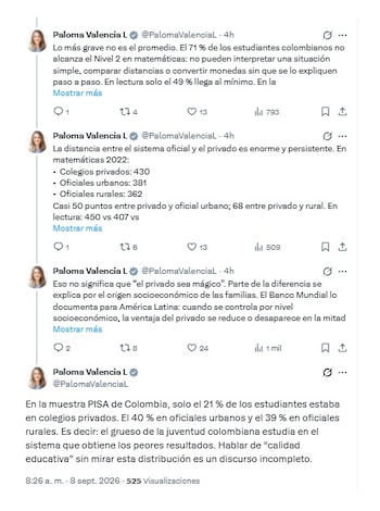 Paloma Valencia y las cifras que quedan de las pruebas Pisa