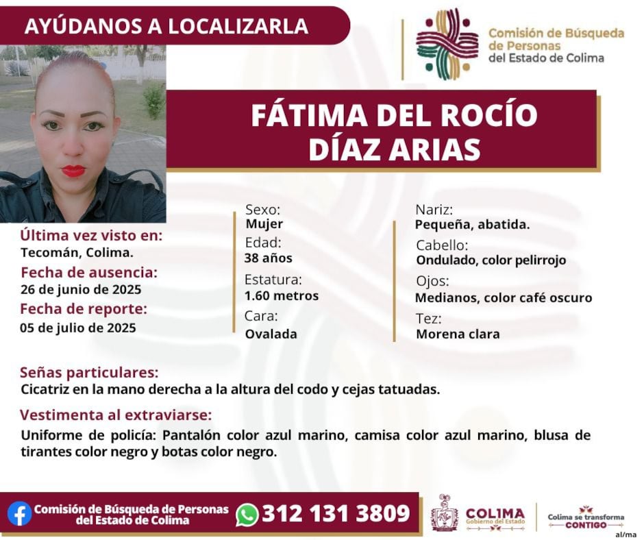 Foto: Comisión de Búsqueda de Personas del Estado de Colima