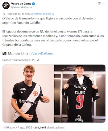 El atacante dejó River Plate para sumarse al equipo que pelea el descenso en Brasil y jugará los octavos de la Copa Sudamericana
