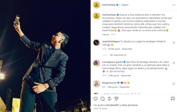 El cantante aseguró que los demás miembros de su agrupación resultaron ilesos tras el accidente en Santander - crédito martineliasjr/IG