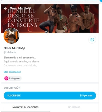 Omar Murillo estrena OnlyFans y aviva el debate sobre su orientación y su imagen pública - crédito captura de pantalla @bola8actor/ Onlyfans