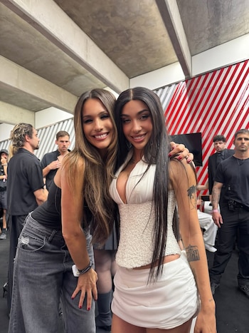 Pampita en la previa del