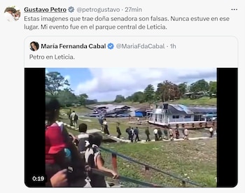 La reacción de Petro al video en el que lo abuchean - crédito @petrogustavo/X