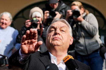 Viktor Orbán, ex primer ministro de Hungría, comparece ante los medios de comunicación (Europa Press)