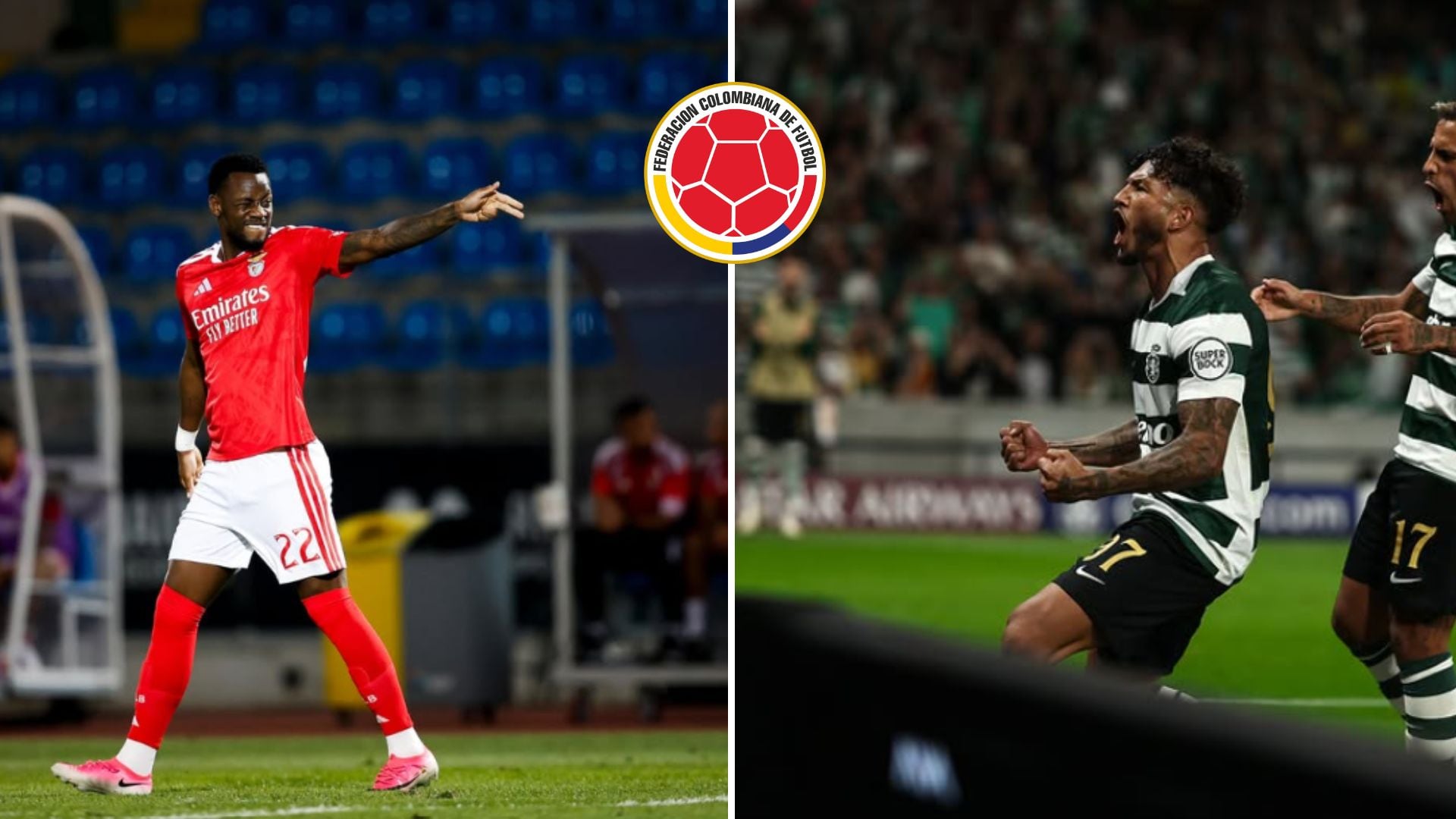 En la semana previa a la convocatoria de selección Colombia. Jhon Durán llegó a siete partidos sin anotar, mientras Luis Javier Suárez lo hizo por quinto partido consecutivo - crédito Benfica/Sporting CP