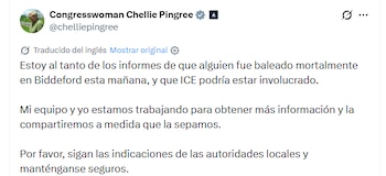 Chellie Pingree reclamó una investigación tras el tiroteo y cuestionó la presencia de agentes federales en Maine - crédito X