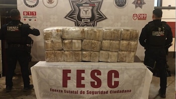 El vehículo con la droga fue localizado durante recorridos de vigilancia. Crédito: SSCBC