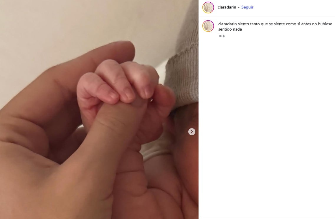 La tierna publicación de Clara Darín luego del nacimiento de Dante, le dedicó unas sentidas palabras a su sobrino (Instagram)