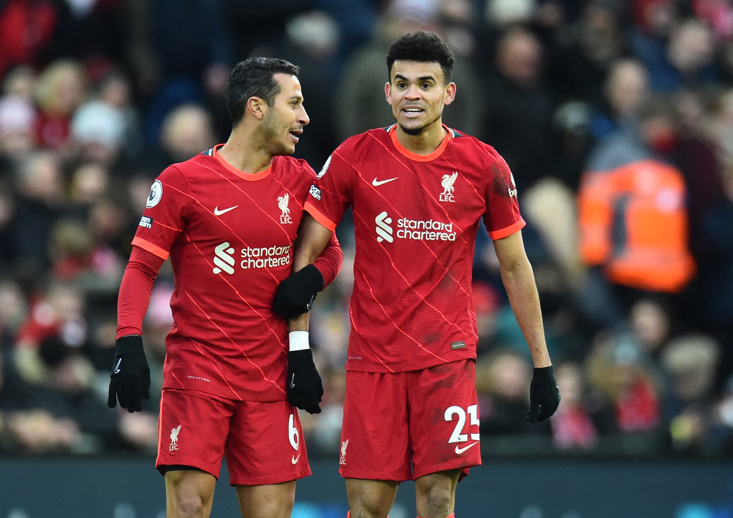 Thiago Alcántara y Luis Díaz compartieron en el Liverpool de Inglaterra entre 2022 y 2024. El español también es muy recordado en el Bayern Múnich, actual equipo de