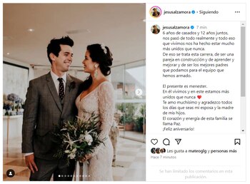 Jesús Alzamora dedica romántico mensaje