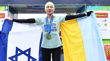 Die Aufregung eines ukrainischen Athleten,