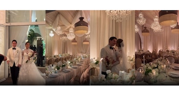 El corresponsal de Noticias Caracol selló su unión con Karina Charry en una celebración que reunió a familiares y amigos en Cartagena - crédito @juancmerlano @casamarweddings / Instagram
