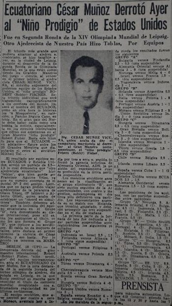 El ecuatoriano César Muñoz copó