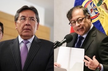 El presidente Gustavo Petro señaló que Néstor Humberto Martínez tuvo una relación incestuosa con el grupo Aval que comprometió a la Fiscalía. Fotos: Colprensa