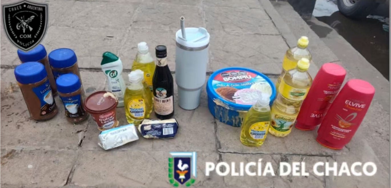 Los efectivos incautaron los productos que habían sido sustraídos y una tarjeta de débito