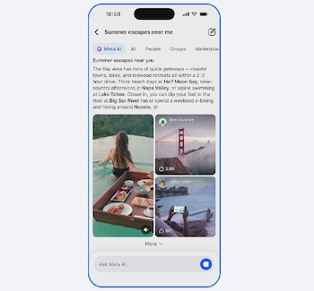 Las respuestas del Modo IA usan como fuente publicaciones de todas las apps de Meta. (Facebook)