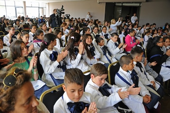 Alumnos de la educación pública uruguaya (Presidencia)