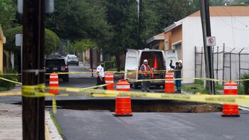 Personal de Protección Civil acordonó