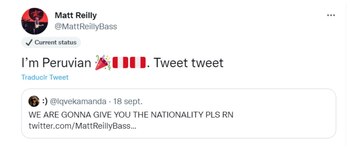 Matt Reilly se autodeclaró peruano.