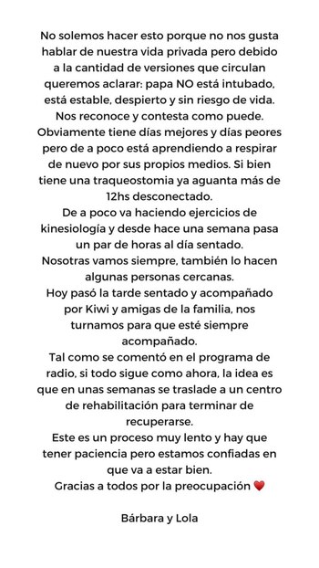 El comunicado de Bárbara y