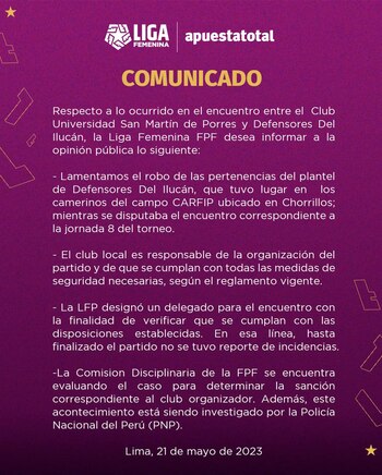 La Liga Femenina se pronunció