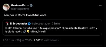 La reacción de Petro a