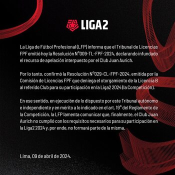 La Liga 2 informó que