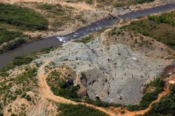 Vista aérea de una mina
